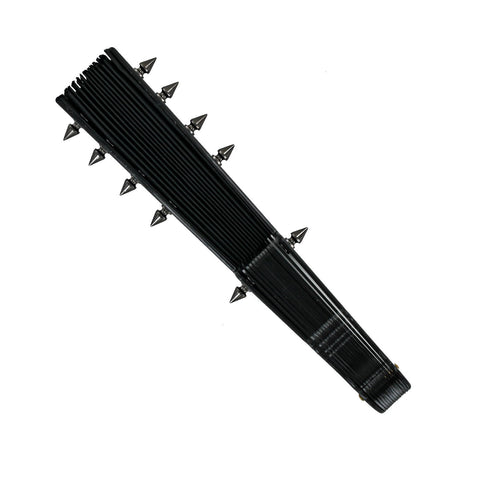 Fan with spikes, fetish goth accessory, black
